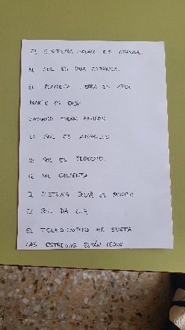 Fotografía de la práctica en el aula