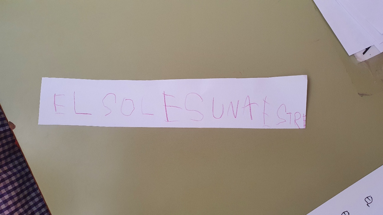 Fotografía de la práctica en el aula